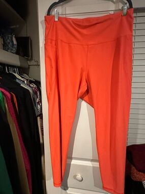 Old Navy Bright Orange High-Waist Leggings
